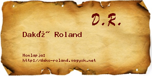 Dakó Roland névjegykártya